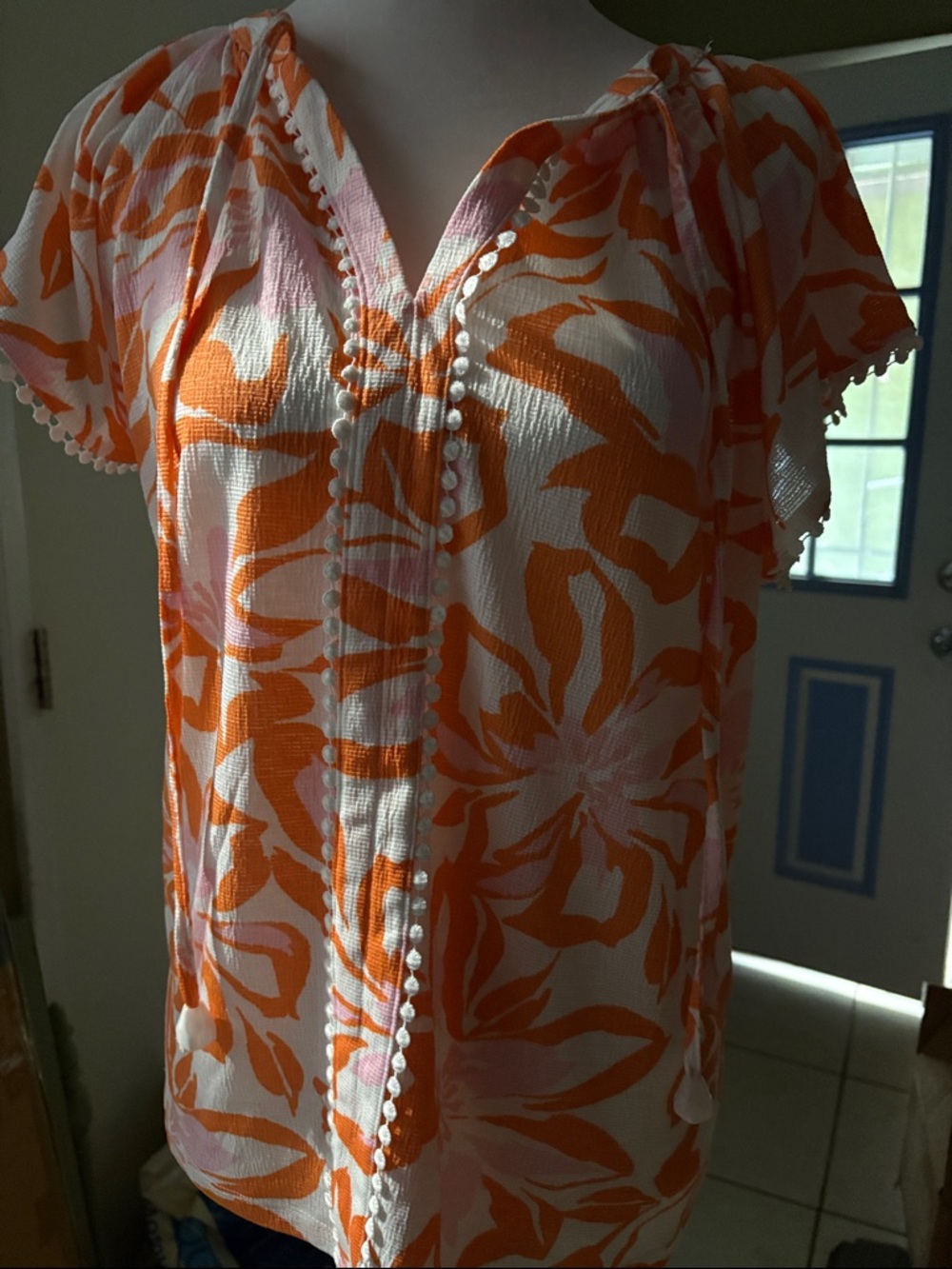 NWOT Floral Button-Front Blouse